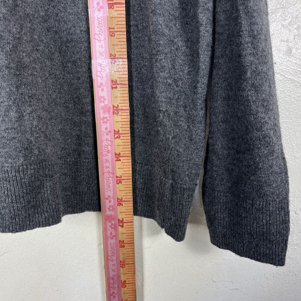 INC Cashmere Silk Wool Gray Cold Shoulder Grommet Knit Sweater Women’s L - Picture 8 of 16